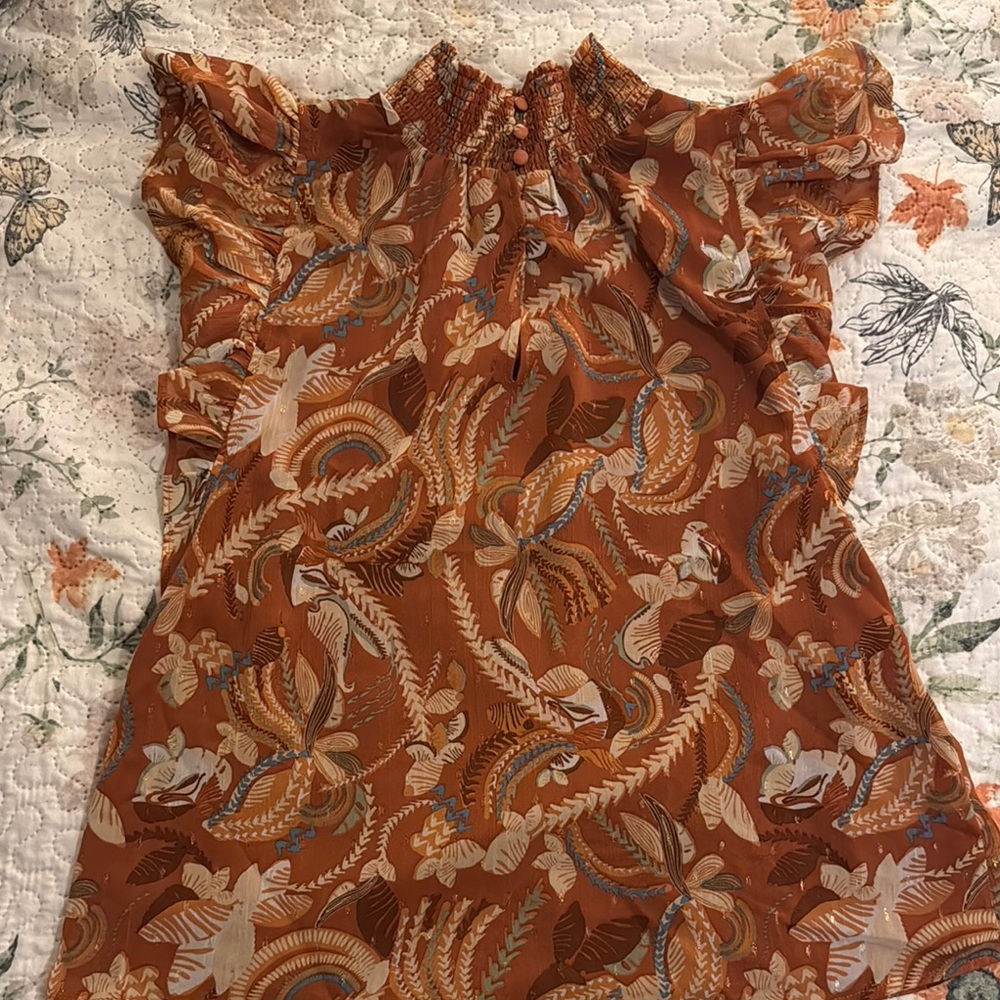 Floral Ruffle Sleeve Top